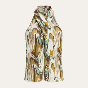 Commense Size Small Abstract Print Halter Neck Top. NWT$22